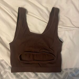 Crop top with stomach slit